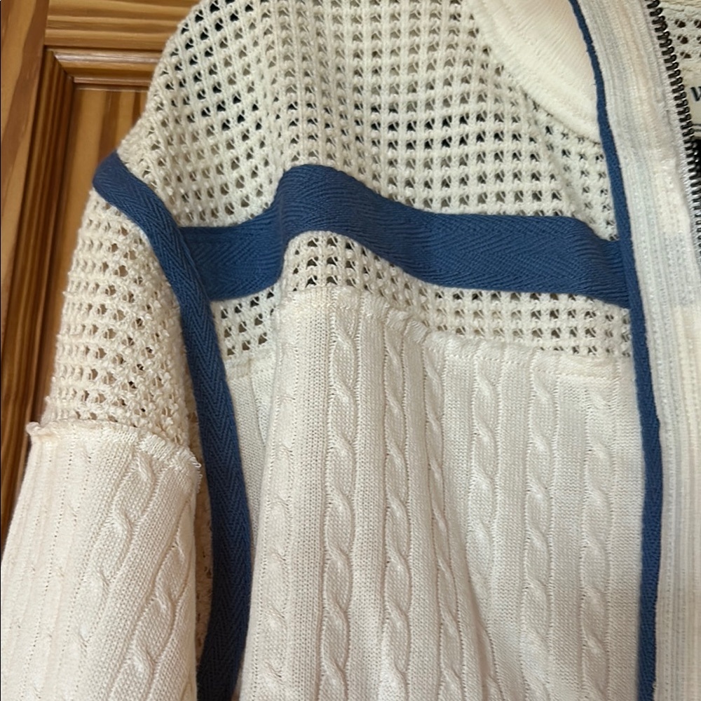 We The Free Aurora zip up Ivory and Blue Women's Jacket NWT size XS - Picture 7 of 15